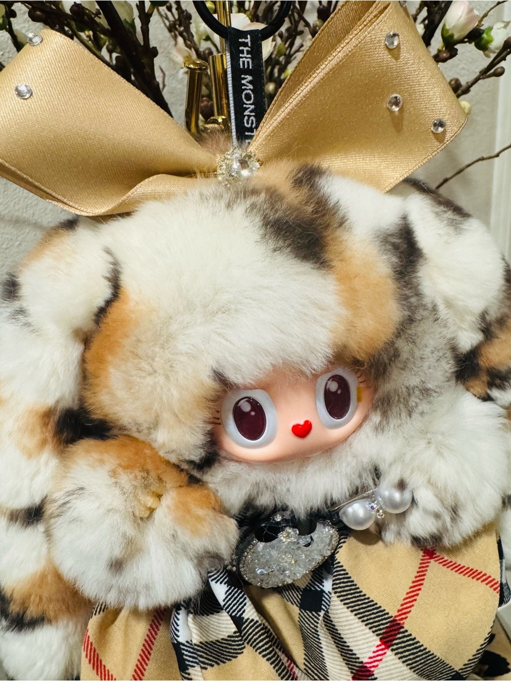 Custom Real Fur Leopard Labubu with Accessories - Picture 2 of 6
